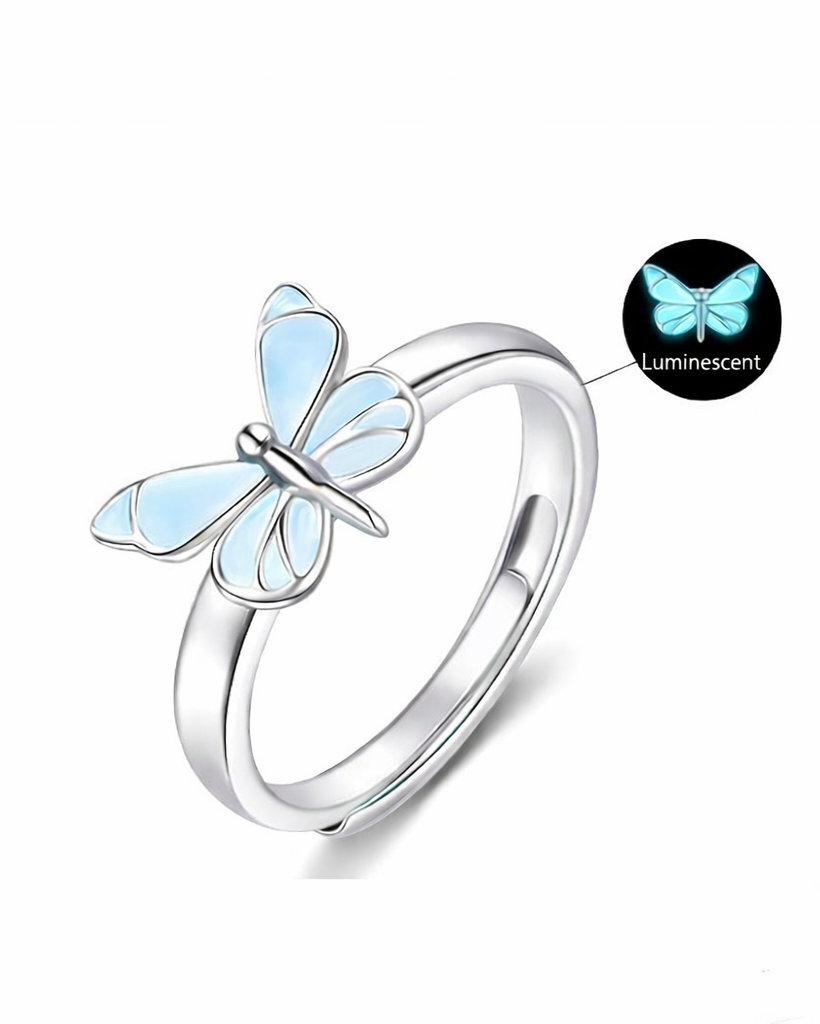 Luminous Dream Blue Butterfly Jewelry Set