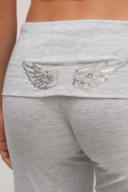 Wings Sequin Cuffed Pants