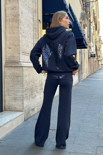 Wings Sequin Cuffed Pants