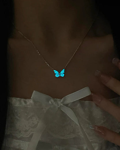 Luminous Dream Blue Butterfly Jewelry Set