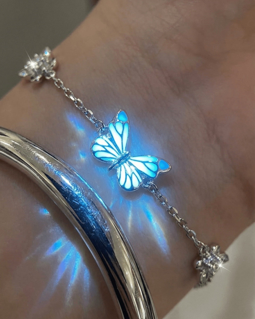 Luminous Dream Blue Butterfly Jewelry Set