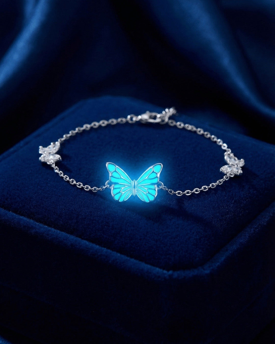 Luminous Dream Blue Butterfly Jewelry Set