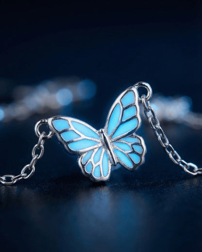 Luminous Dream Blue Butterfly Jewelry Set